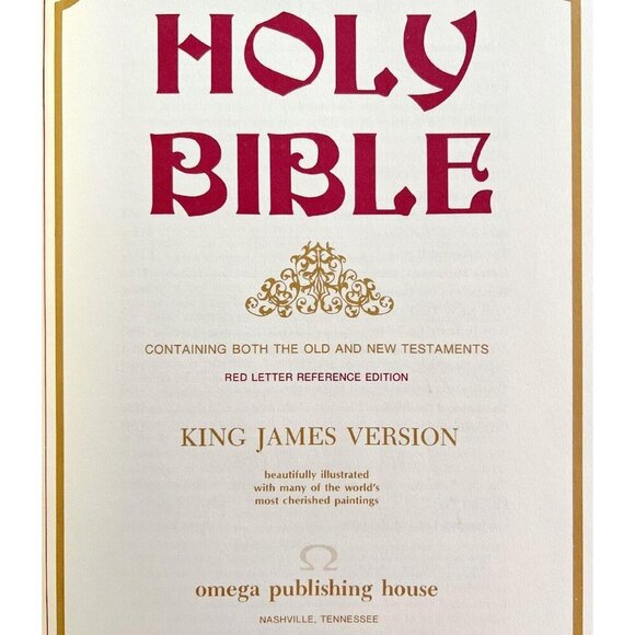 Holy Bible King James Red Letter Omega XL Illustrated Master Edition In Box HBS - Picture 5 of 10